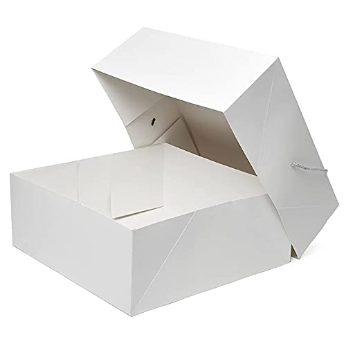 Paper Mart White Hat Boxes, 18 x 18 x 7 Inches, Pack of 25, Extra Large Gift Boxes With Lids for Presents or Christmas Wreaths