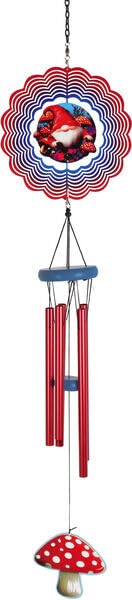 Spoontiques Gnomes Wind Spinner Chime - Outdoor Garden Décor - Decorative Chimes for Yard, Garden, Backyard and Patio Decoration