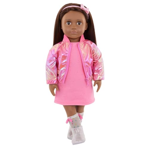 Vêtements poupée 46 cm avec robe et veste rose, le cadeau idéal dès l'âge de 3 ans