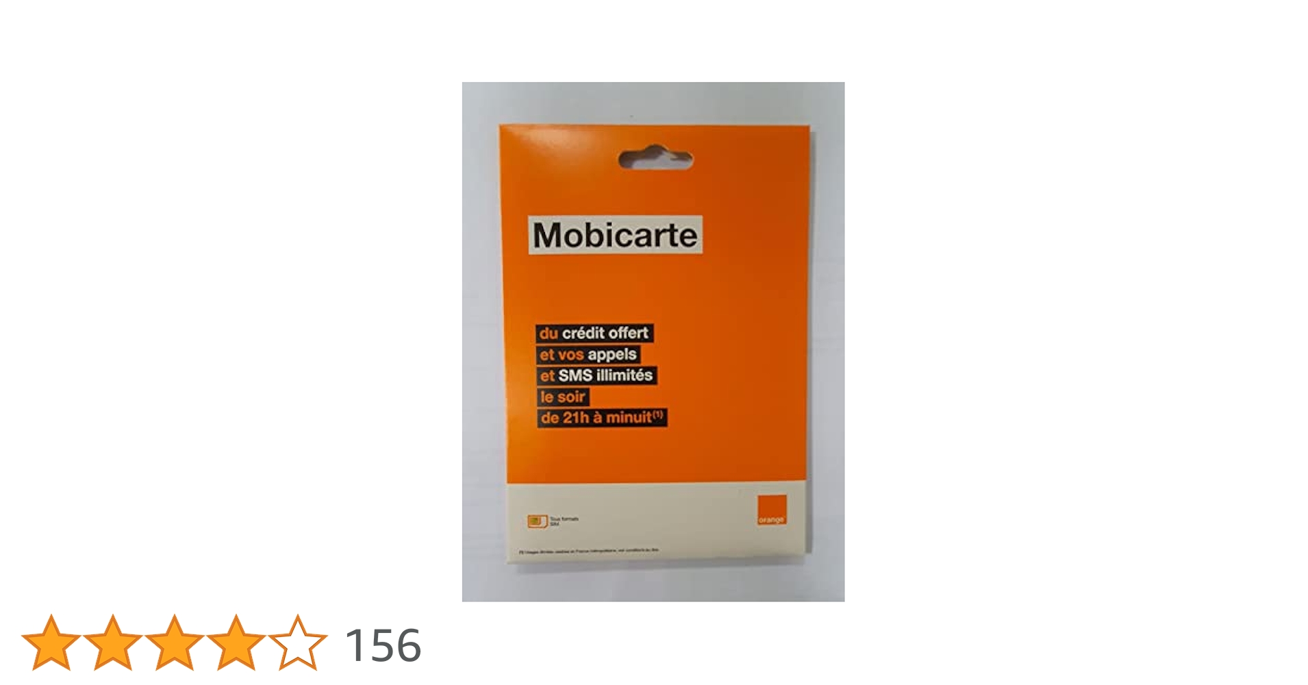 Carte SIM Orange Mobicarte - Micro-SIM Avec 5€ De Crédit Inclus - Réseau 4G LTE