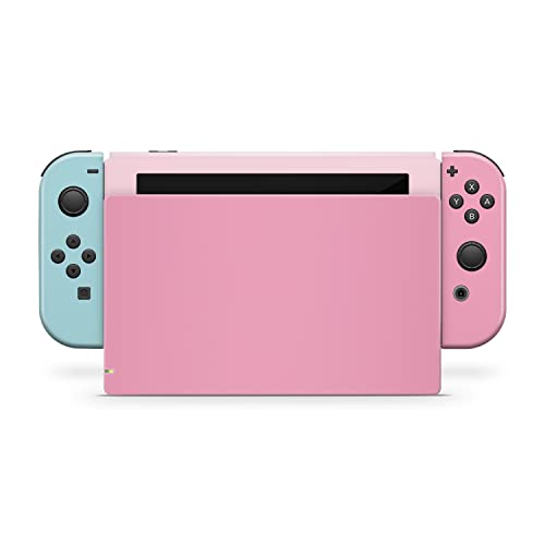 Tacky Design Pastel Pink Classic Skin Compatible With Nintendo Switch Skins Decal, Switch Stickers Vinyl 3M Colorwave, Color Blocking Full Cover #TOP3