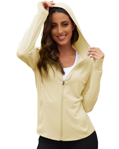 We1Fit Women's UPF 50+ Sun Protection Shirts Summer Lightweight SPF Hoodie Jacket Long Sleeve for Outdoor Hiking Running — view 2
