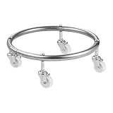 UTHCLO Bandeja Móvil para Tanque de Gas de Acero Inoxidable con Ruedas Giratorias, Soporte Reforzado para Cilindro Portátil, Base Resistente para Uso Doméstico y Transporte Fácil