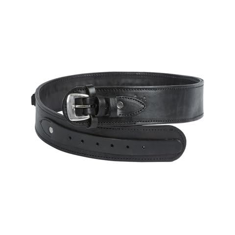 Western Justice Gun Belt, 48-52 Waist, .38-Cal Loops, 2.5 Wide, Black Leather Cover