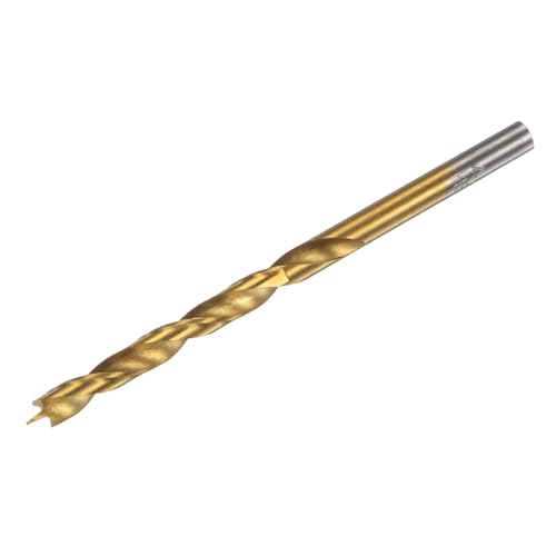 QUARKZMAN Brad Point Bohrer Set 4,5 mm Durchmesser Gerader Rund-Schaft Metrische Spiral Twist Golden Bohrer für Schreiner Holzbearbeitung Kunststoff Gummi