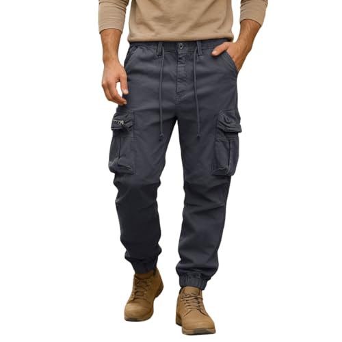 Bleu de travail homme pantalon hiver chaud jogging large avec poches