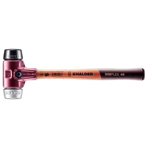 Halder Simplex 1.5 lb. Soft-Face Mallet with Black Rubber and Aluminum Inserts, Cast Iron Housing and Wood Handle