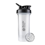 BlenderBottle Classic V2 Shaker Bottle Perfect for Protein Shakes and Pre Workout, 28-Ounce, Clear/Black