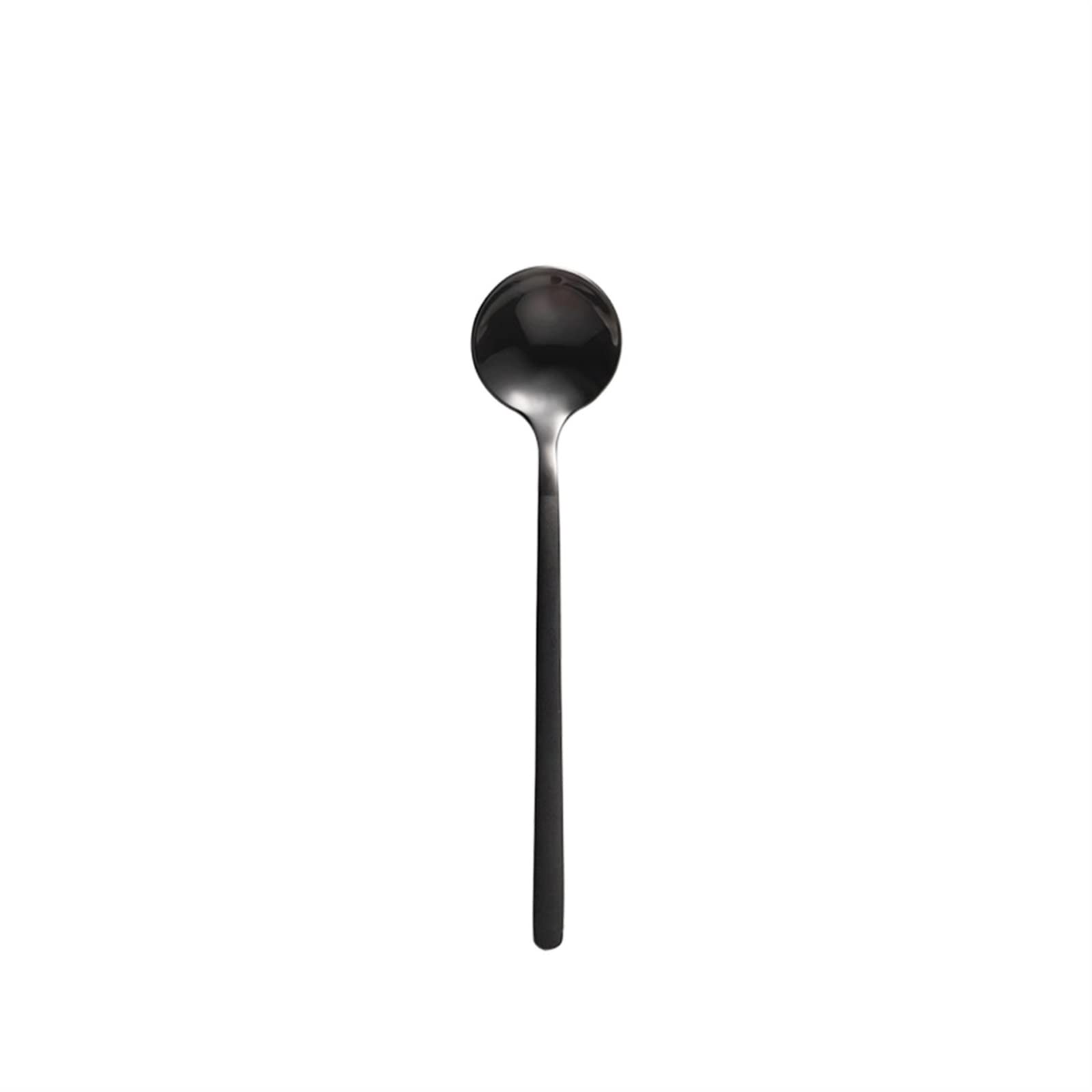JINGYAN Cucchiaini da tè Small Spoon Coffee for Yogurt Ice Cream Dessert Long Handled Cutlery Kitchen Tainless Steel Round Teaspoon