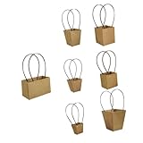 Abaodam Bolsa de Papel Kraft Resistente al Agua Color Natural 7 Unidades Asas para Envolver Flores y Regalos Bolsa de Obsequio para Arreglos y Manualidades Adecuado para Ocasiones