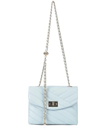 Image of LAVTUG Quilted Crossbody Bag for Women Small Flap Purse with Gold Chain | Faux Leather, Elegant Designer Shoulder Handbag, Everyday Use
