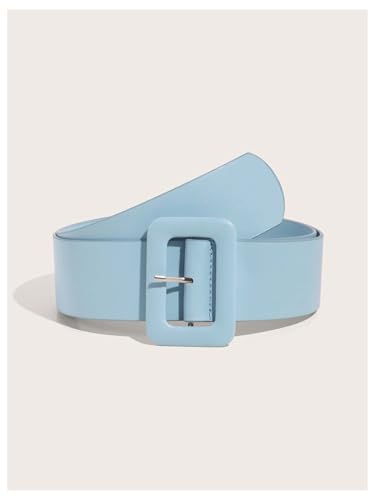 Verdusa Women's Square Buckle Waist Belt PU Leather Dressy Adjustable Waistband Waist Accessories2
