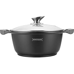 Royalty Line Sartenes Marmol Royalty Line RL-BS20M - Cacerola con Tapa de Cristal, Antiadherente, Inducción, 20 cm