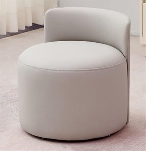 Tabouret de vanité rond rembourré gris pour gagner de la place en dortoir