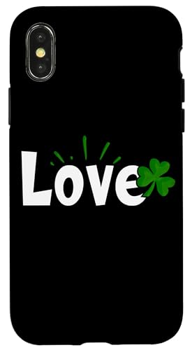 Love St. Patrick Day Irish Lucky Shamrock T-Shirts Saint-Valentin Coque pour iPhone X/XS