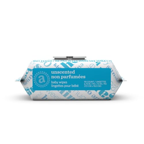 Image of Amazon Elements Baby Wipes, Unscented, Hypoallergenic, Alcohol-Free, With Aloe and Vitamin E, 270 Count, Flip-Top Packs