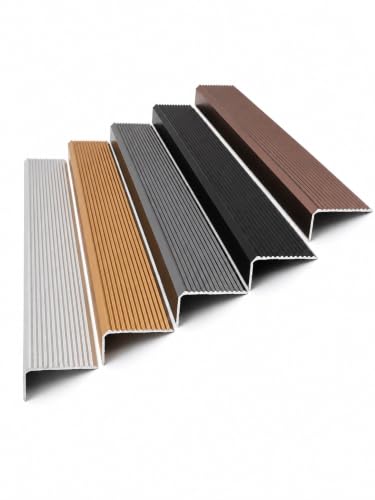 Perfil en L de aluminio para escaleras con remate antideslizante duradero de 30 x 20 mm