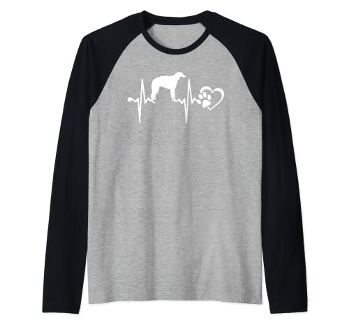 Azawakh Dog Heartbeat Paw Love Funny Puppy Lover Maglia con Maniche Raglan