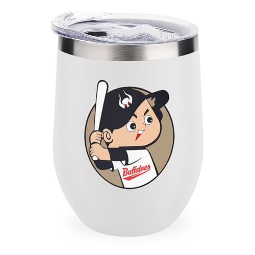 ワインタンブラー オリックス・バファローズ カープ坊や 野球応援 卵殻カップ タンブラー 350ml U字型 コーヒーカップ 蓋付き ステンレス製 魔法瓶 保冷 保温 水筒 直飲み 応援グッズ プレゼント