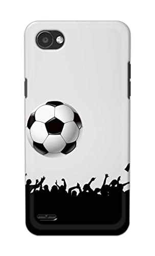 Image of Printed Hard Back Cover Case for LG Q6 | LG Q6 Plus Back Cover (Football Icon) -1302
