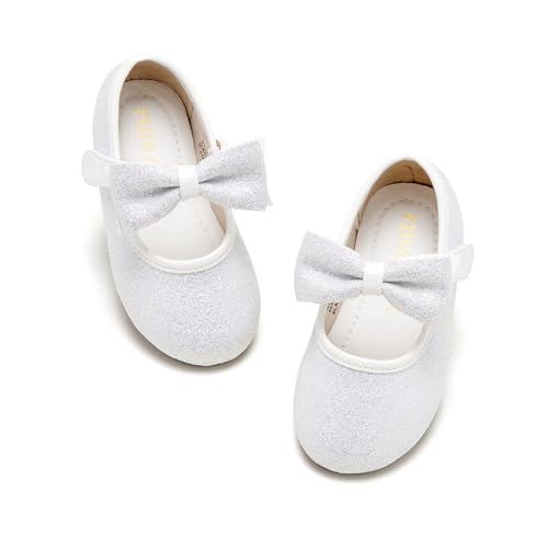 Image of PHIRAMIN Toddler Flower Girl Dress Shoes - Little Girl Mary Janes Flats Wedding