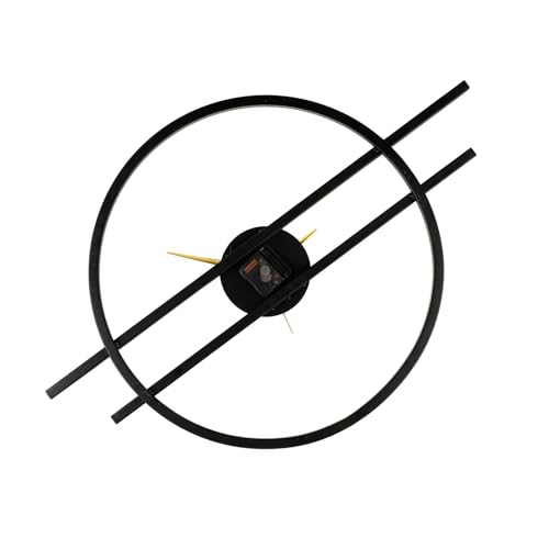Image of Wakefit Metal Analog Wall Clock Big | 28 Inch | Laser Cut Abstract Home Decor & Gifting Option | for Living Room Study Bedroom & Office Decor | Hushka Metal Wall Clock 700MM Black