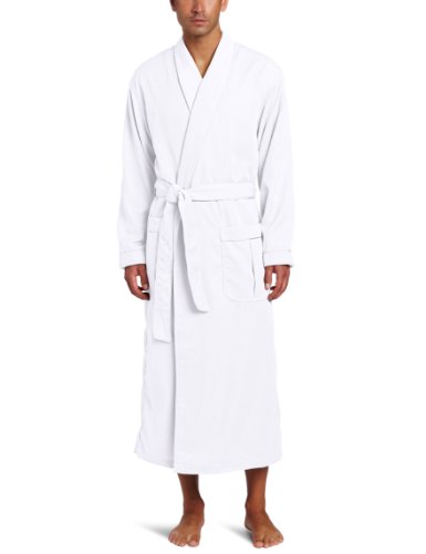 Majestic International Unisex Sherbrooke Luxurious Cotton Terry Lined Shawl Robe - Hotel & Spa Collection - Bathrobe for Men and Women, White, Small/Medium
