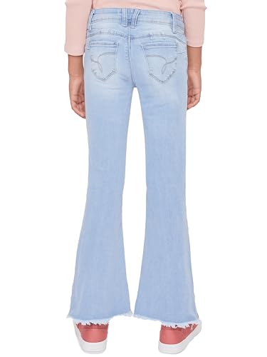 YMI Girls Sustainable Wannabettafit Frayed Flare Jeans3
