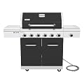 Nexgrill Deluxe 6-Burner Natural Gas Grill, Side Burner and Griddle Insert