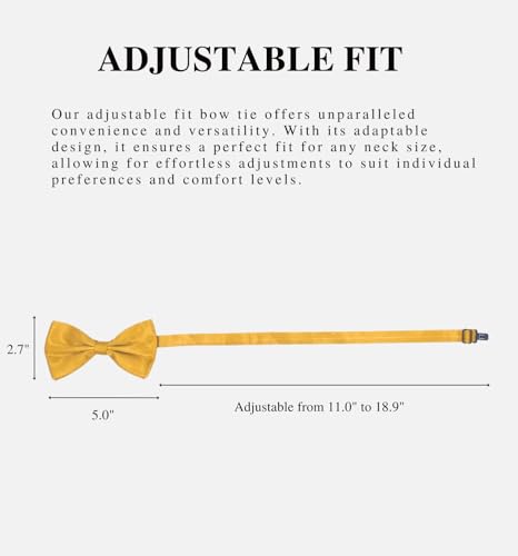 Image of MDSTYLE Bow Ties for Men Pre-Tied Adjustable - Classic Men's Bow Tie - Tuxedo Wedding Formal Bowtie Solid Color Bowties