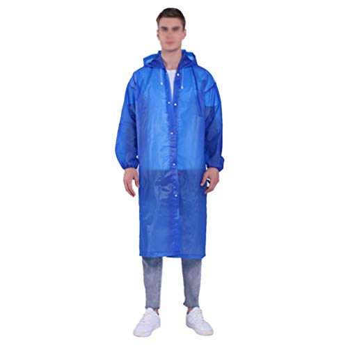 BESPORTBLE Eva Raincoat Women Men Adult Hooded Rain Poncho Portable Outdoor Rain Gear for All Seasons