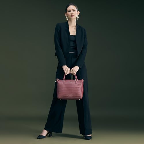 Image of Caprese Maddy Medium Textured Tote Bag for Women with Multi-Compartment | Elegant Shoulder Handbag with Adjustable & Detachable Strap | Fits Up to 16 Inch Laptop | Perfect for Office & Travel