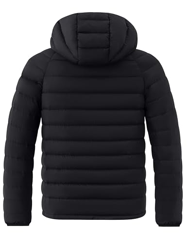 wantdo Men's Packable Down Jacket Lightweight Puffer Jacket Hooded Winter Jacket2