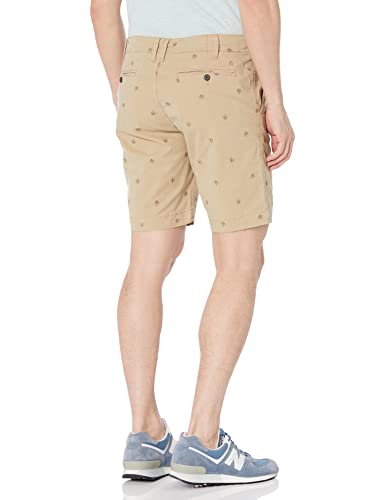Lucky Brand Men's 9" Stretch Twill Hemp Embroidered Flat Front Short, 38 #TOP1