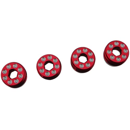 Hot Racing AON21N02 Aluminum Delrin Cap Hub Nut with O-Ring Red Arrma 1/8