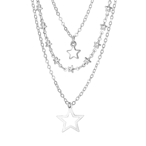MILAKOO Collar con colgante de acero inoxidable para mujer, cadena de enlace de corazón, 23 pulgadas de longitud, Acero inoxidable, No es una piedra preciosa