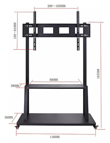 Soporte móvil para TV de piso con ruedas miniatura 3