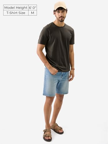 Image of The Souled Store Supima: Men and Boys Short Sleeves Round Neck Solid Premium Basic Casual Lightweight Easy to Style Everyday Streetwear Trendy Supima T-Shirt