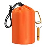 PAPABA Emergency Blanket,Warmth Insulated Emergency Kit,Camping Blankets for Cold Weather with Whistle,Windproof Waterproof Emergency Sleeping Bag for Camping, Hiking or Survival Scenarios Ora