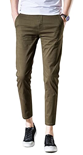 Men‘s Cropped Chino Pants Skinny Fit Chinos Khaki Pant
