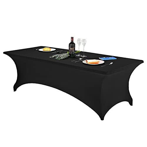 FORLIFE Spandex Table Covers 8ft，Fitted Tablecloth for 8ft Rectangular Tables, Stretch Patio