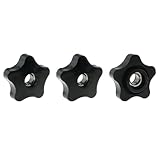 ZZHXSM 3PCS Pentagram Hand Threaded Perforated Nuts 3/8 Inch Threaded Knob Plum Type Nut Straight Knob for Lathes Machinery Equipment Instruments Meters