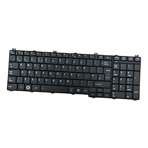 Teclado de laptop Almencla RU Layout para computadores Toshiba Satellite C650 Preto