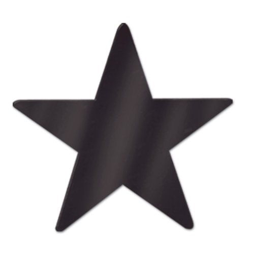 Beistle Black Metallic Star Cutouts, 3-1/2 Inch, 12 Pieces Per Package