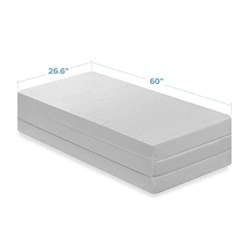 image for Best Price Mattress 4 Inch Trifold Memory Foam Mattress Topper with Co