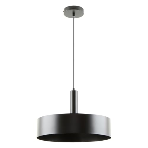LED Universum - Pendelleuchte Victoria Ø 40cm Metall rund für LED E27 Leuchtmittel max 40W (exklusive) höhenverstellbar bis 150cm Esstisch Wohnzimmer Hängelampe Deckenlampe schwarz