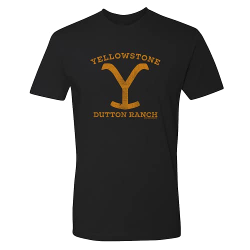 Camiseta de manga curta adulta com logotipo Dutton Ranch da Yellowstone, Preto, X-Large