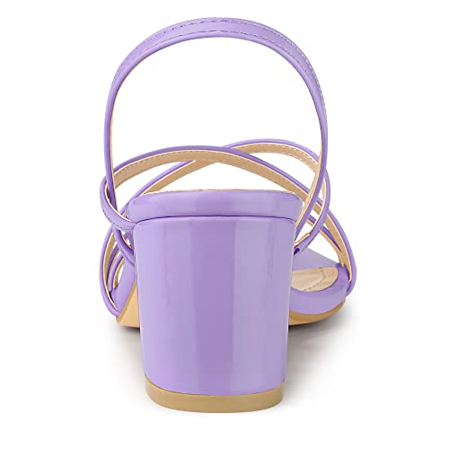 Allegra K Women's Strappy Slingback Chunky Heels Slide Sandals3