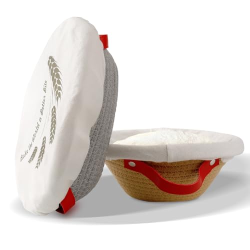 2 cestas de fermentación, cesta de fermentación, accesorios para hornear pan, cesta de fermentación ovalada con inserto de lino lavable, juego de masa madre para panaderos profesionales y domésticos