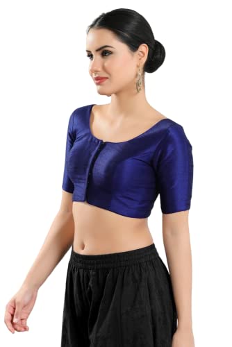 Image of Vamas Women's Silk Padded Self Design Half Sleeve Readymade Saree Blouse (X-766.N)